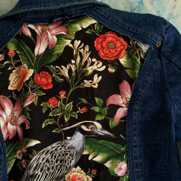 Sold Reworked Artsy Denim Jacked Back Cut Out - Picture 6 of 12